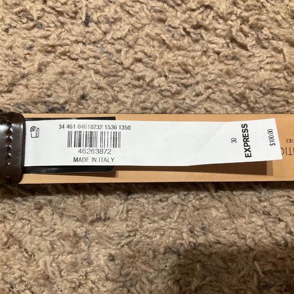 Express Edition Polished Dark Brown Genuine Leather Belt Made In Italy - Picture 6 of 11